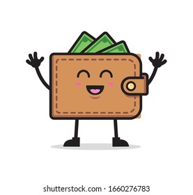 Wallet mascot character design vector