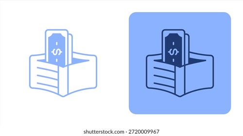 Wallet MistaIlustração de ícone de cor de duas tonalidades e contrastando plano de fundo