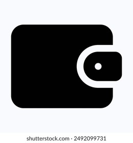Wallet For Mobile Apps Interface Icon, E Wallet Vector Icon, Isolated Silhouette Vector Icon.