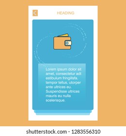 Wallet mobile vertical banner design design. Vector