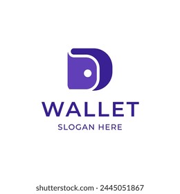 Wallet Modern Minimal Purple Logo