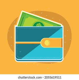 wallet and money bill cash
