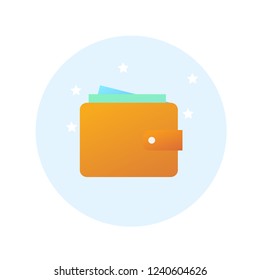 wallet with money and card. icon design. vector illustration