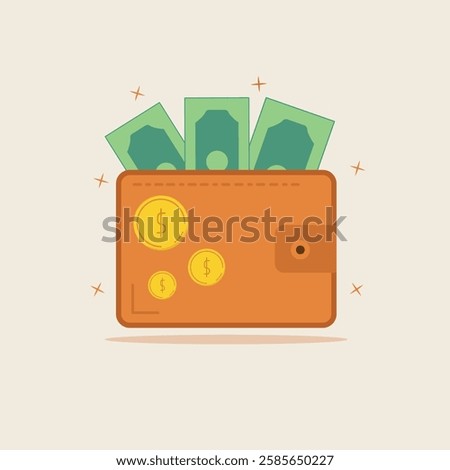 wallet money coin dollar illustration