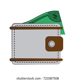 wallet with money coming out icon image 