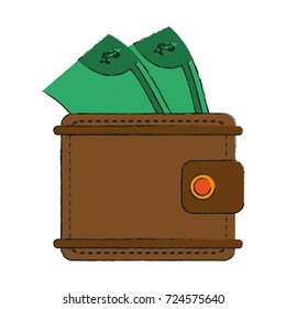 wallet with money coming out icon image