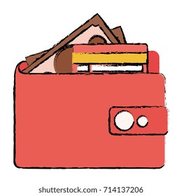 wallet money with credit card and money