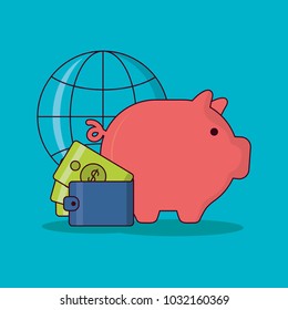 wallet with money design