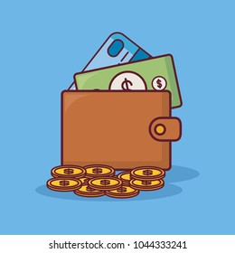 Wallet with money design