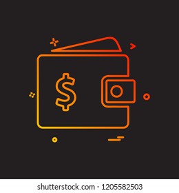 wallet money dollar icon vector design