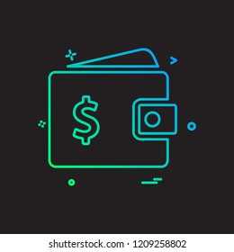 wallet money dollar icon vector design