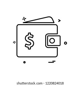 wallet money dollar icon vector design