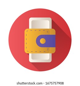 wallet money handle block style icon vector illustration design
