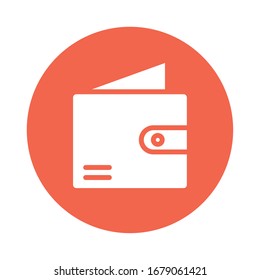 wallet money handle block style icon vector illustration design