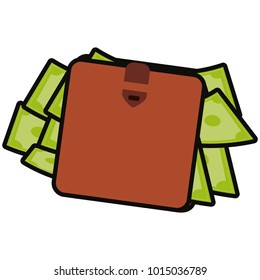 Wallet with money icon