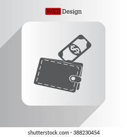 wallet with money icon
