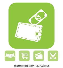 wallet with money icon
