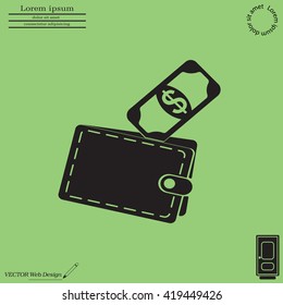 wallet with money icon