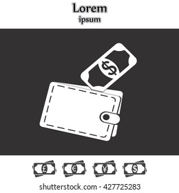 wallet with money icon