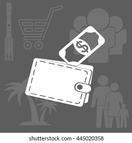 wallet with money icon