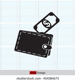 wallet with money icon