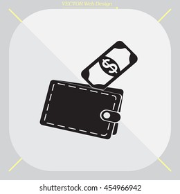 wallet with money icon