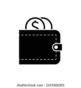 Wallet and money icon design isolated on white background