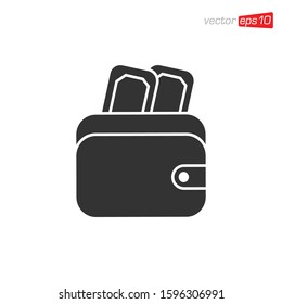 Wallet Money Icon Design Vector Template