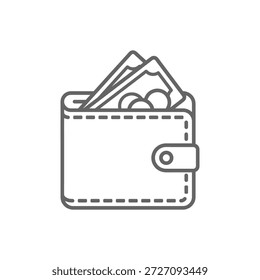 monedero dinero Icon diseño de Vector plano
