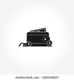 wallet with money icon. isolated design element