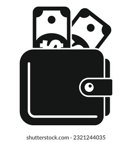 Wallet money icon simple vector. Work compensation. Health support