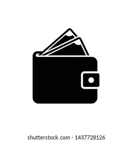 Wallet with money icon symbol vector illustration