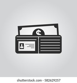 Wallet and Money Icon vector