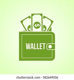 Wallet and Money Icon vector