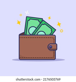 Wallet with money  icon vector illustration