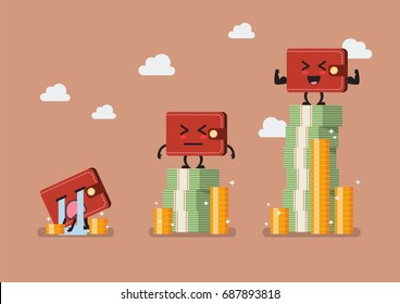 Wallet With Money Infographic. Social Stratification Concept