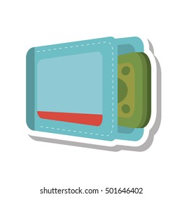 wallet with money isolate icon vector illustration design