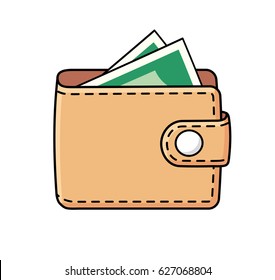 Wallet with money isolated.