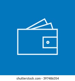 Wallet with money line icon.
