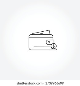 wallet with money line icon. wallet isolated line icon