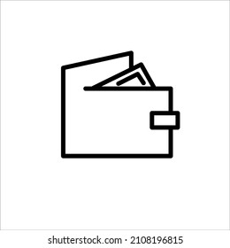 Wallet and money line vector icon.