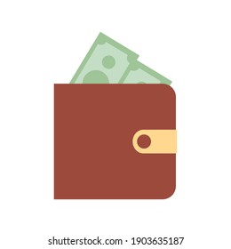 wallet with money on a white background vector illustration design