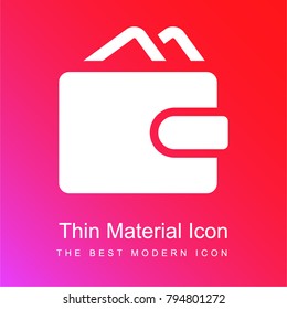 Wallet with money red and pink gradient material white icon minimal design