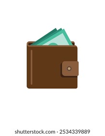 Wallet with money stock illustration