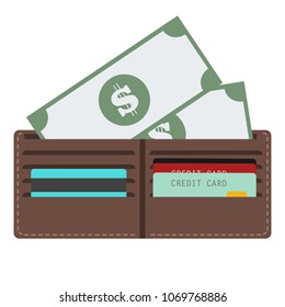 wallet with money vector design