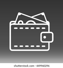 Wallet With Money Vector Icon Illustration