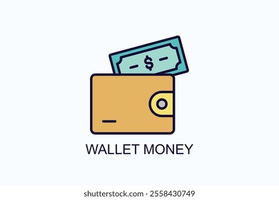 Wallet Money Vector, Icon Or Logo Sign Symbol Illustration