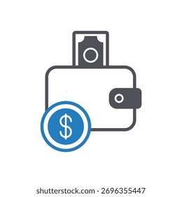 Wallet Money Vector icon which can easily modify or edit
