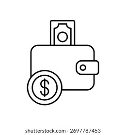 Wallet Money Vector icon which can easily modify or edit

