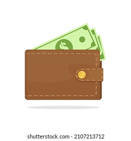 Wallet with money vector illustration